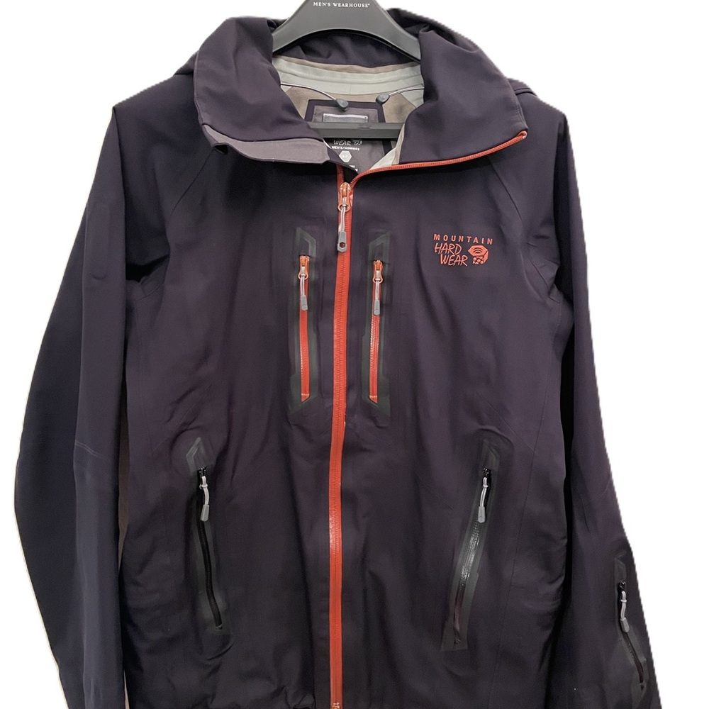 Mountain Hardwear Men's Dark Jacket with Red Accents
